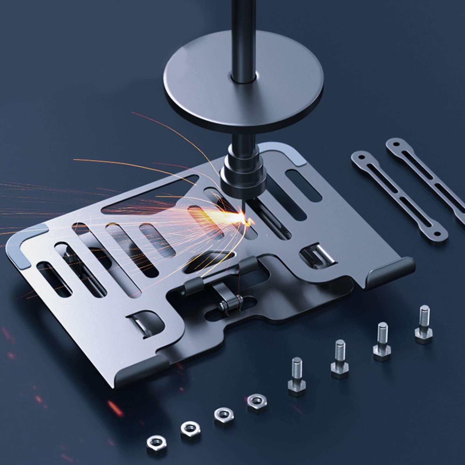 Регулируемая 2-в-1 металлическая подставка для телефона и ноутбука, складная настольная подставка для ноутбука, теплоотвод, фото №8