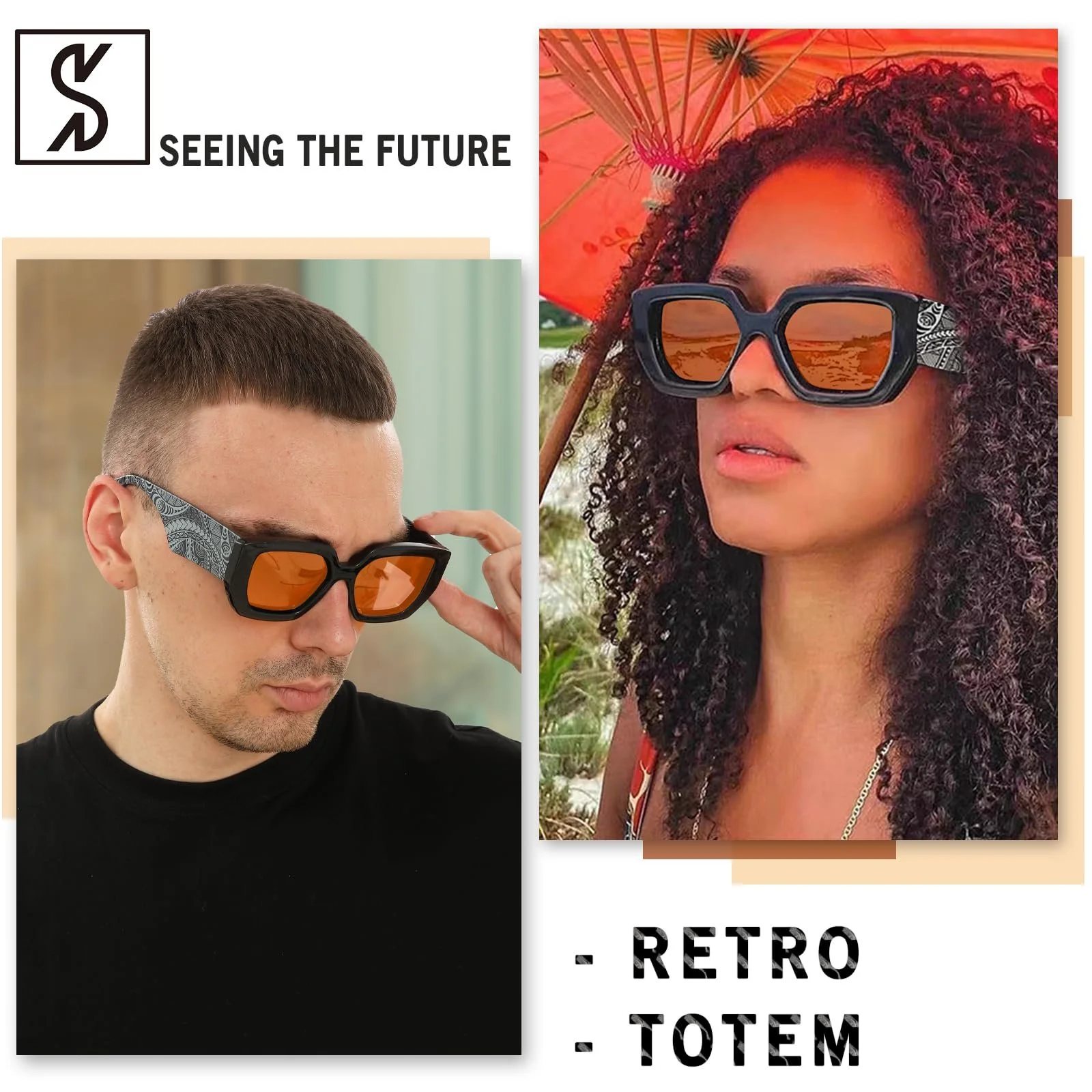 Сонцезахисні окуляри Ретро Великого Розміру SHEEN KELLY Квадратні Метелики T2, фото №2