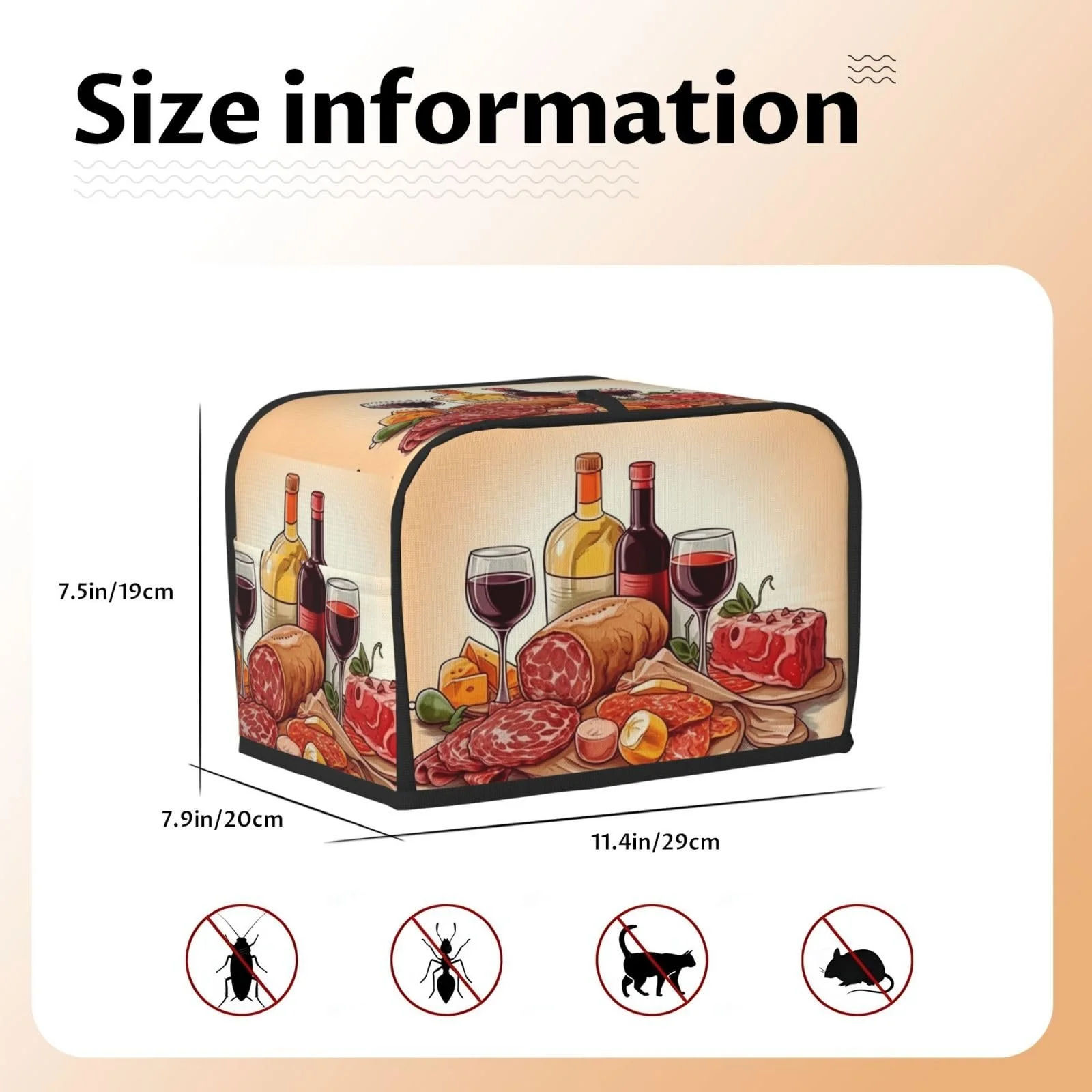 Чохол для тостера на 2 скибки з двома кишенями, фото №2 Чохол для тостера на 2 скибки з двома кишенями, фото №2