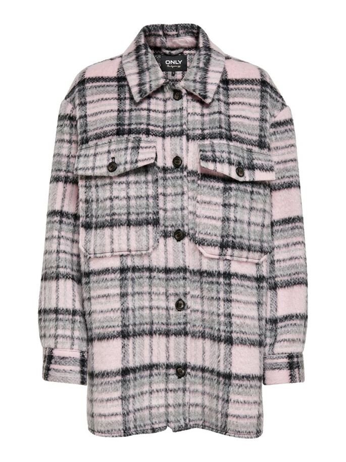 Куртка ONLY ONLROSIE CHECK OVERSIZED SHACKET OTW 15235611 Lilac Sachet Розовый XS, фото №3