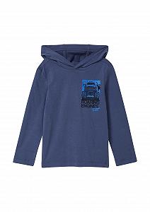 Лонгслив s.Oliver с капюшоном и принтом - Фото 1