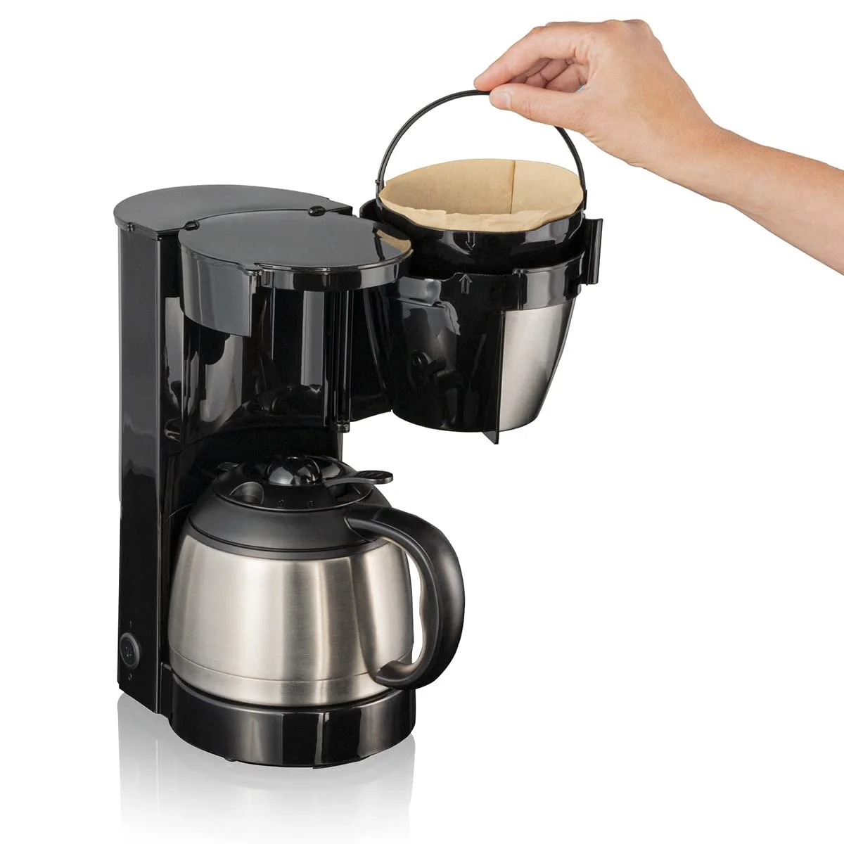 Фільтр-кавоварка Cloer 5009 800 W з термоглечиком із нержавіючої сталі Чорна, фото №4