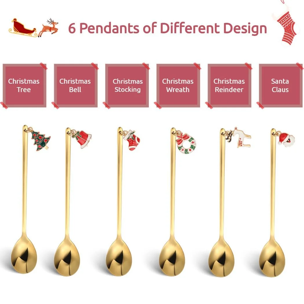 Ложка Чайна з нержавіючої сталі з довгою ручкою для змішування, 6 шт., фото №6