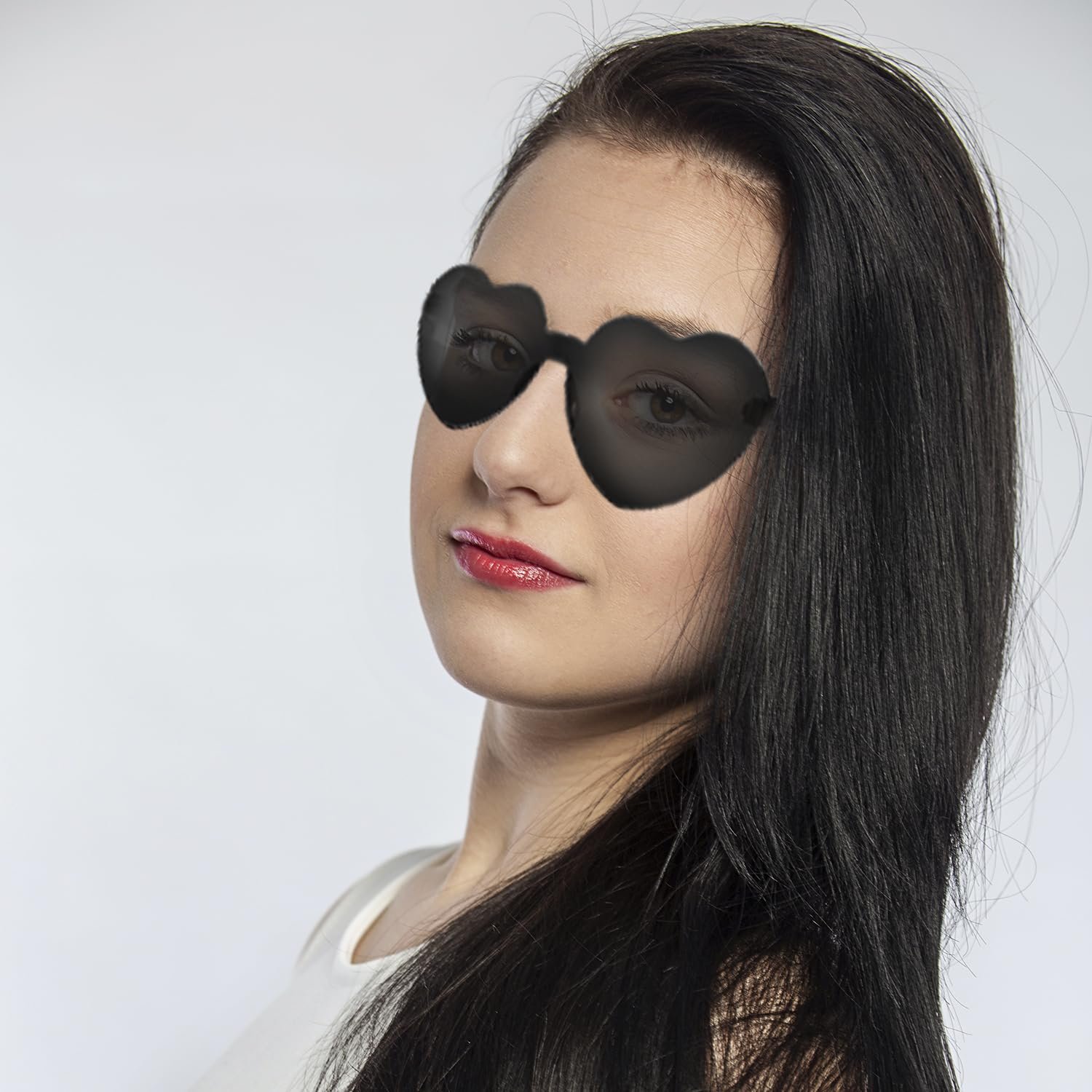 Сонцезахисні окуляри у формі серця Rumyve, без оправи, різнокольорові, фото №5 Сонцезахисні окуляри у формі серця Rumyve, без оправи, різнокольорові, фото №5