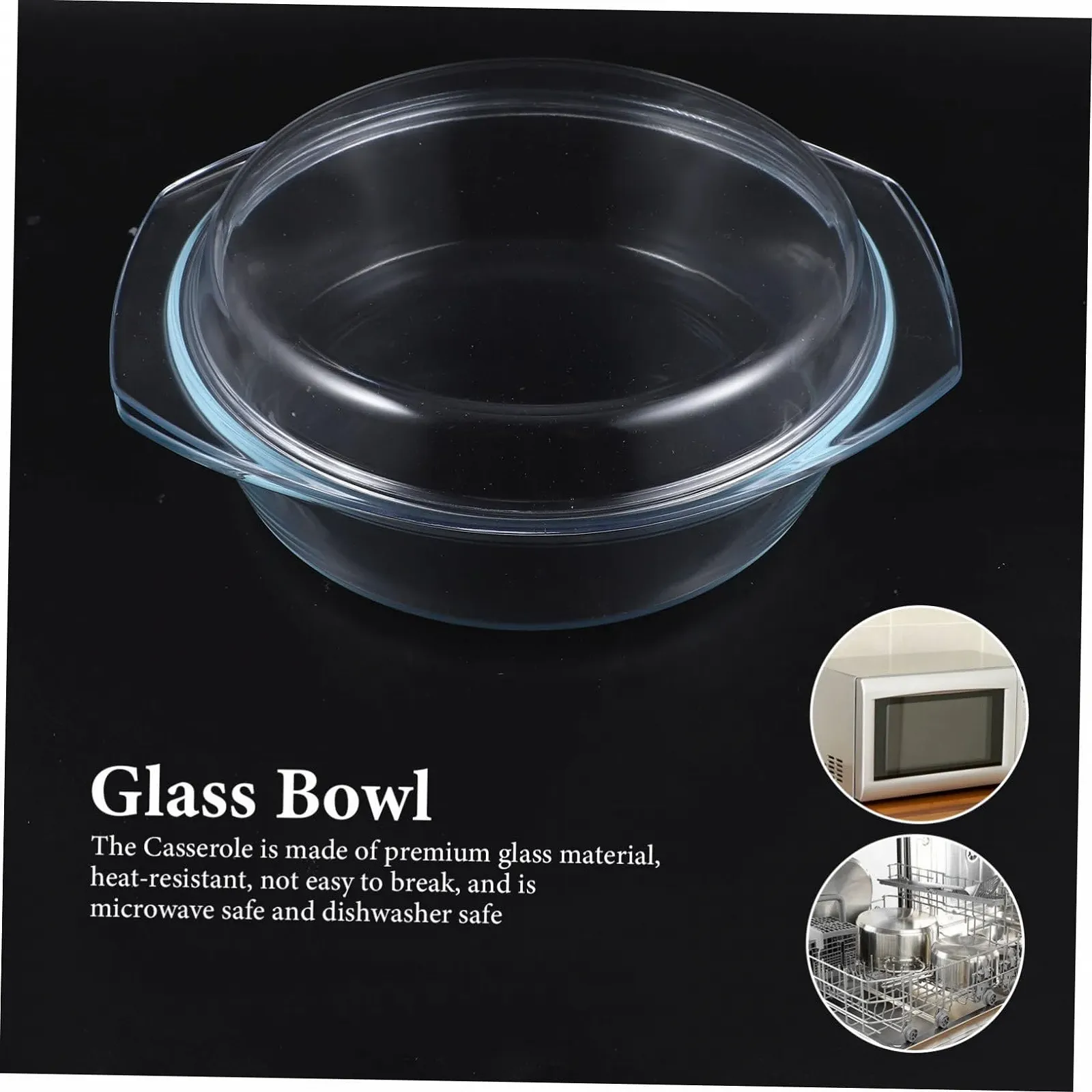 Форма для запікання Healifty з кришкою, термостійка, кругла, фото №8 Форма для запікання Healifty з кришкою, термостійка, кругла, фото №8