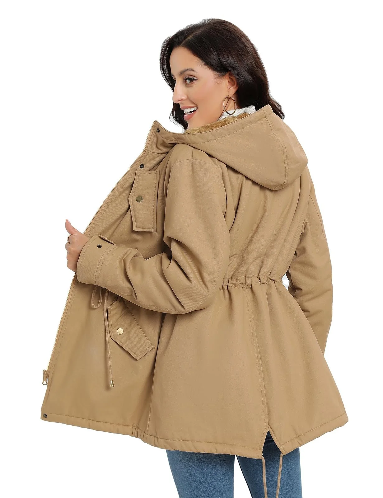 Зимова куртка Vancavoo Жіноча зимова тепла парка з підкладкою, фото №3 Зимова куртка Vancavoo Жіноча зимова тепла парка з підкладкою, фото №3