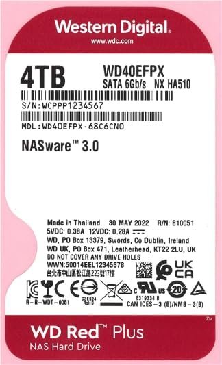 Внутрішній жорсткий диск 3.5" Western Digital Red Plus 4TB SATA III (WD40EFPX), фото №5
