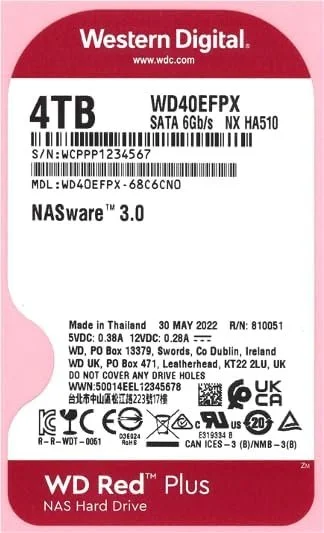 Внутренний жесткий диск 3.5" Western Digital Red Plus 4TB SATA III (WD40EFPX), фото №5