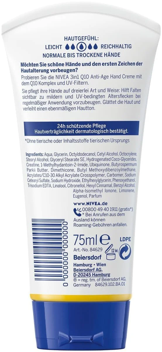 Крем для рук NIVEA 3-в-1 Anti-Age Q10 Характеристики 75 мл, фото №7