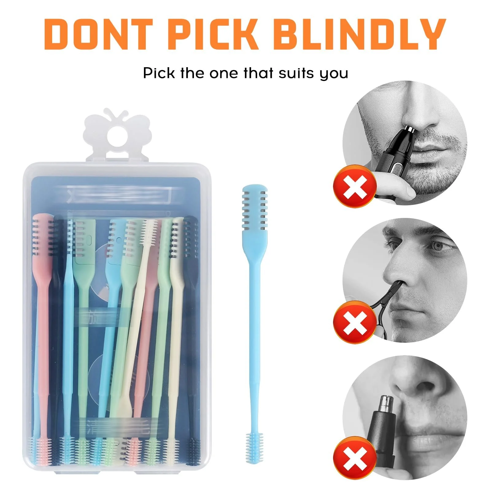 Тример XCDMJ 2-в-1 для видалення волосся в носі Подвійний Нож Портативний Ручний 360°, фото №4