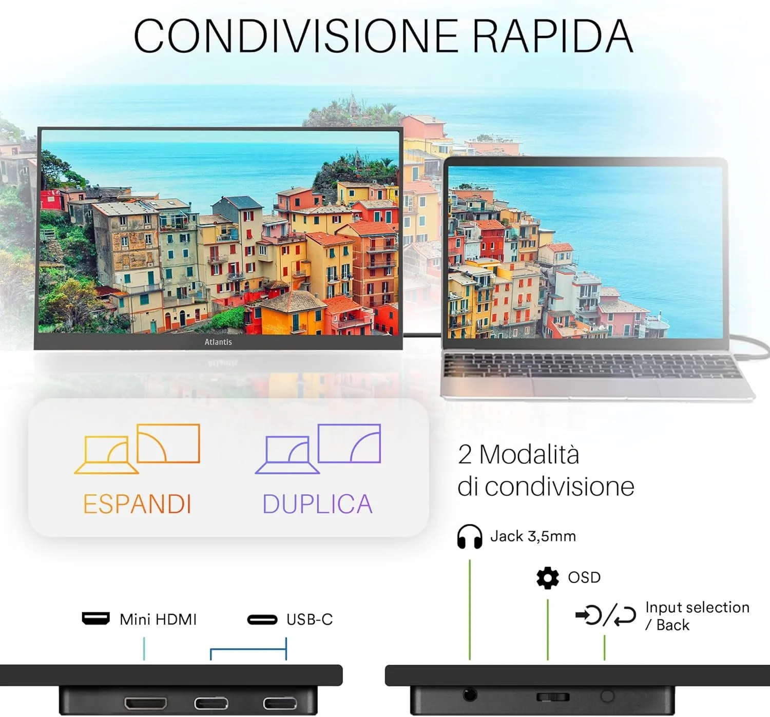 Монітор портативний 15.6" Atlantis A05-P156WP Full HD IPS 60 Гц, фото №4