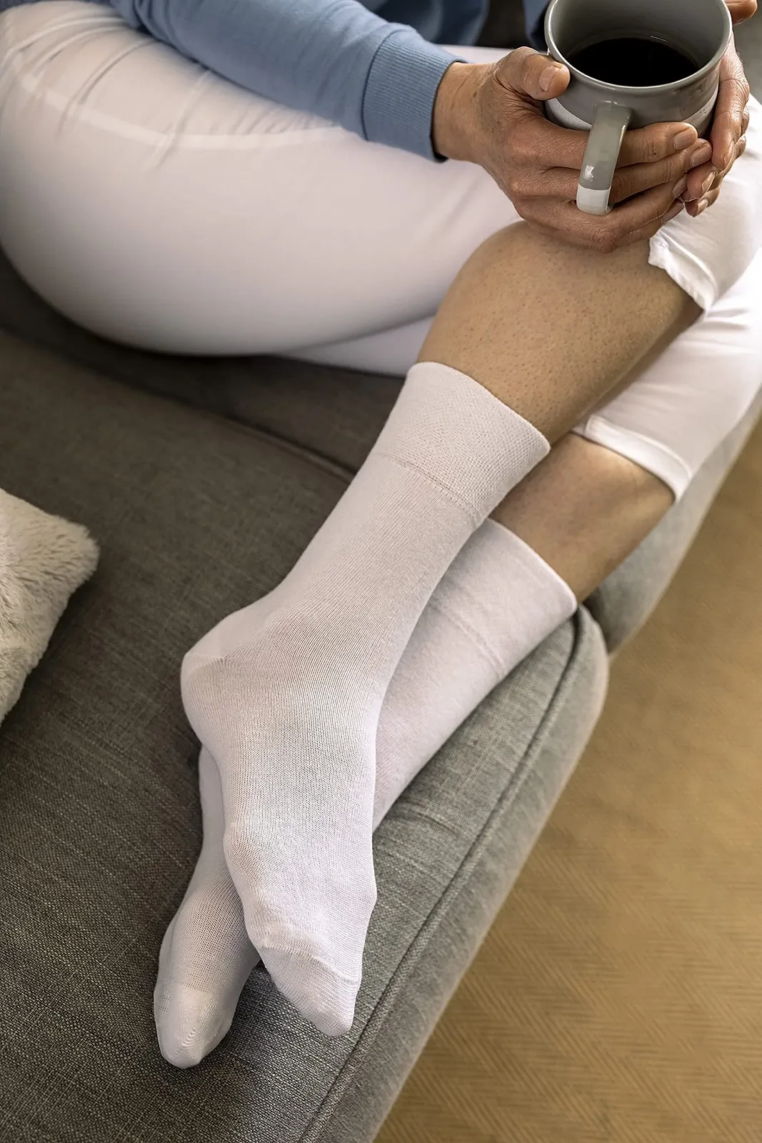 Комплект шкарпеток ioMi Diabetikersocken Weitschaft бавовняних без гумки жіночих 6 шт., фото №3