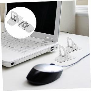 Подставка для ноутбука складная 2 шт алюминиевый сплав, регулируемая высота, эргономичная, противоскользящие ножки synthetic.ua - Фото 1