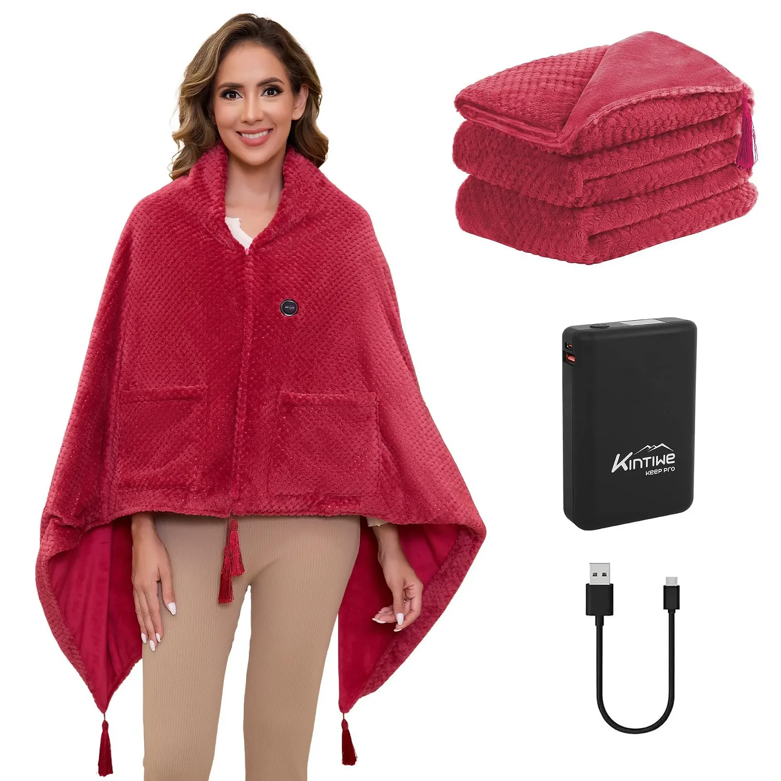 Электрическое одеяло Kintiwe беспроводное, грелка для шеи и плеч, 4 зоны нагрева, 3 уровня температуры, фото №1 Электрическое одеяло Kintiwe беспроводное, грелка для шеи и плеч, 4 зоны нагрева, 3 уровня температуры, фото №1