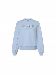 Женский свитшот Armani Exchange с круглым вырезом и логотипом из страз - Фото 1