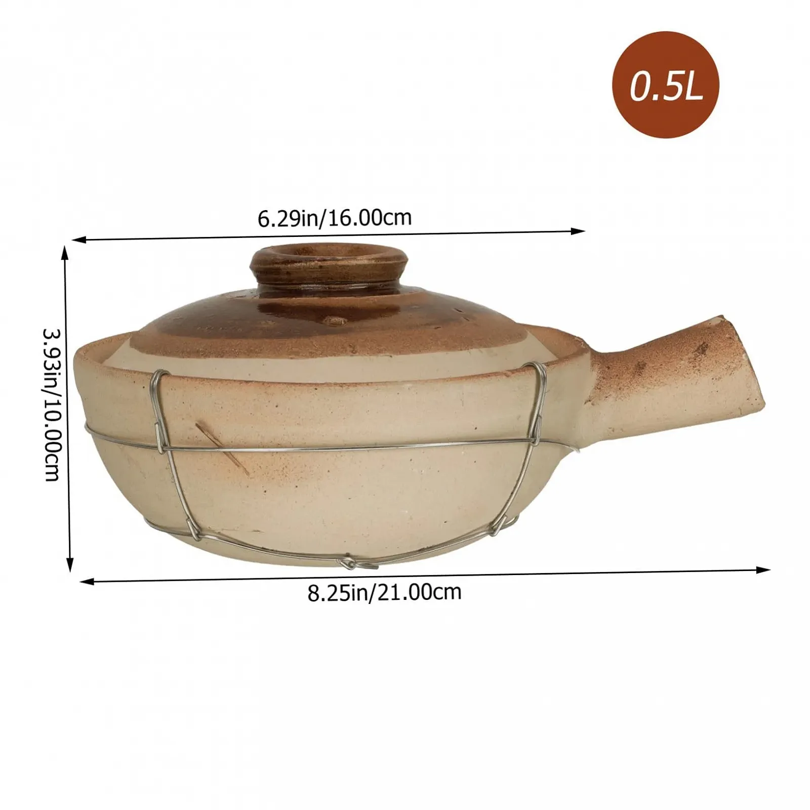 Керамічний горщик для приготування їжі китайський з ручкою та отвором для пари, фото №6