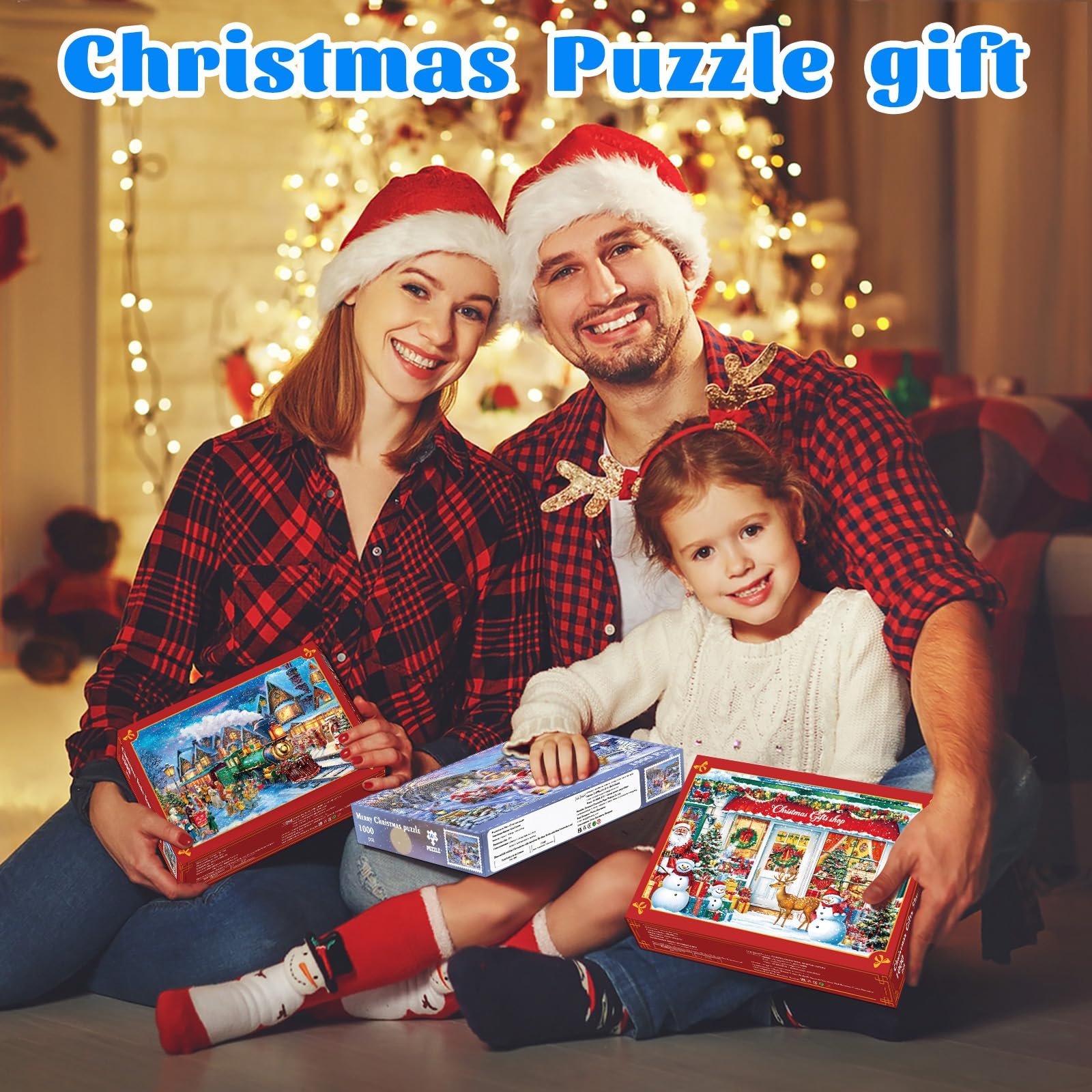 Пазл 1000 деталей для дорослих Winter Christmas City Різдвяний поїзд, фото №5