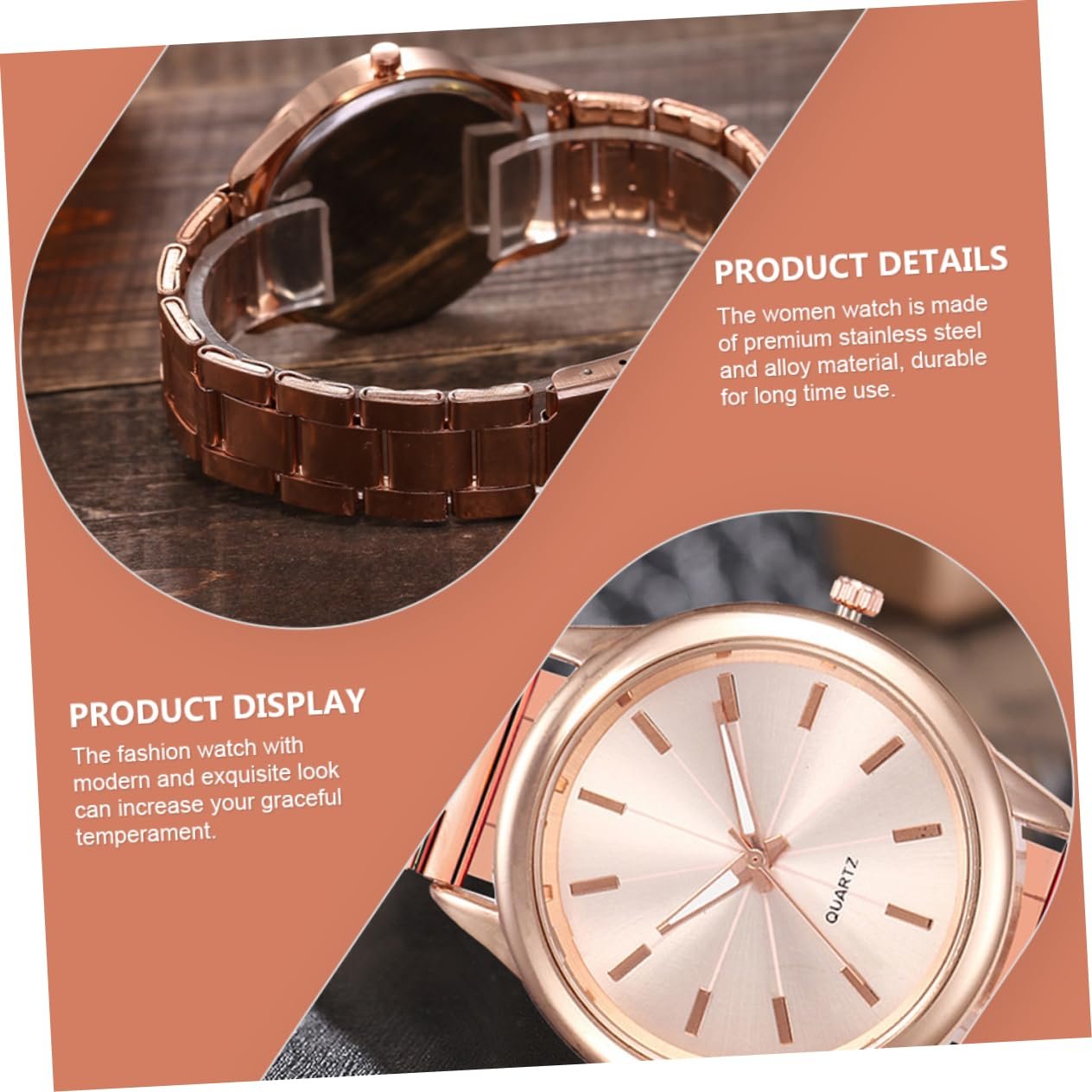 Жіночий наручний годинник OATIPHO, металевий браслет, дизайн, фото №7