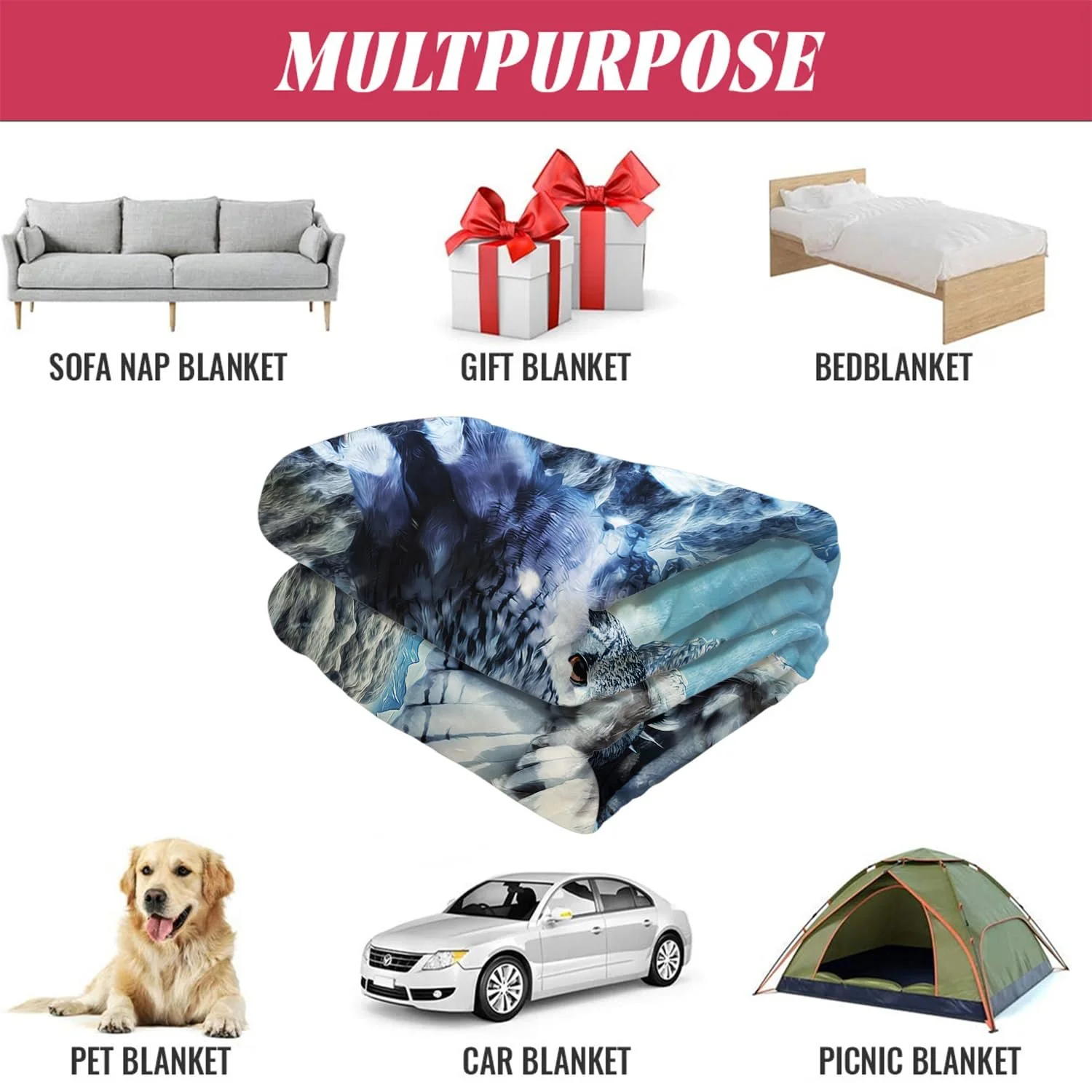 Одеяло YISUMEI Фланель Мягкое Флисовое Одеяло Белая Сова 150 x 200 см, фото №5