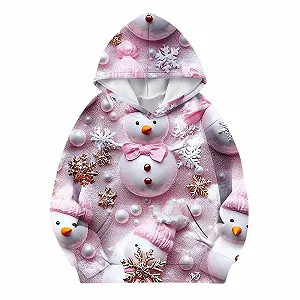 Худи Рождественское для девочек, с длинными рукавами, мягкая кофта, с рождественским принтом synthetic.ua - Фото 1