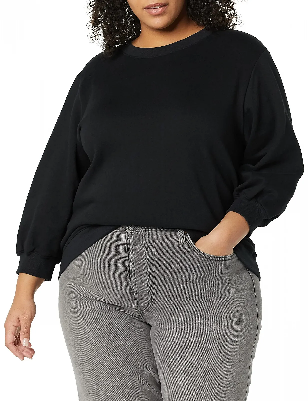 Женская трикотажная толстовка Amazon Essentials с отделкой рукавов и круглым вырезом горловины, фото №3 Женская трикотажная толстовка Amazon Essentials с отделкой рукавов и круглым вырезом горловины, фото №3