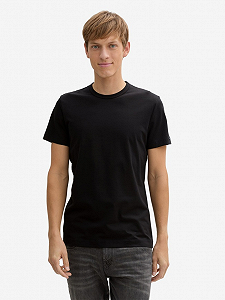 Футболка Slim fit  with stretch 1045626-29999 Tom Tailor Чорний XL - Фото 1