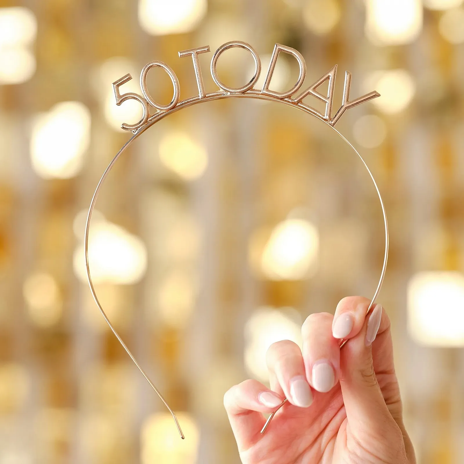 Металевий обруч для волосся Ginger Ray Золотий 50-й День народження, фото №3 Металевий обруч для волосся Ginger Ray Золотий 50-й День народження, фото №3