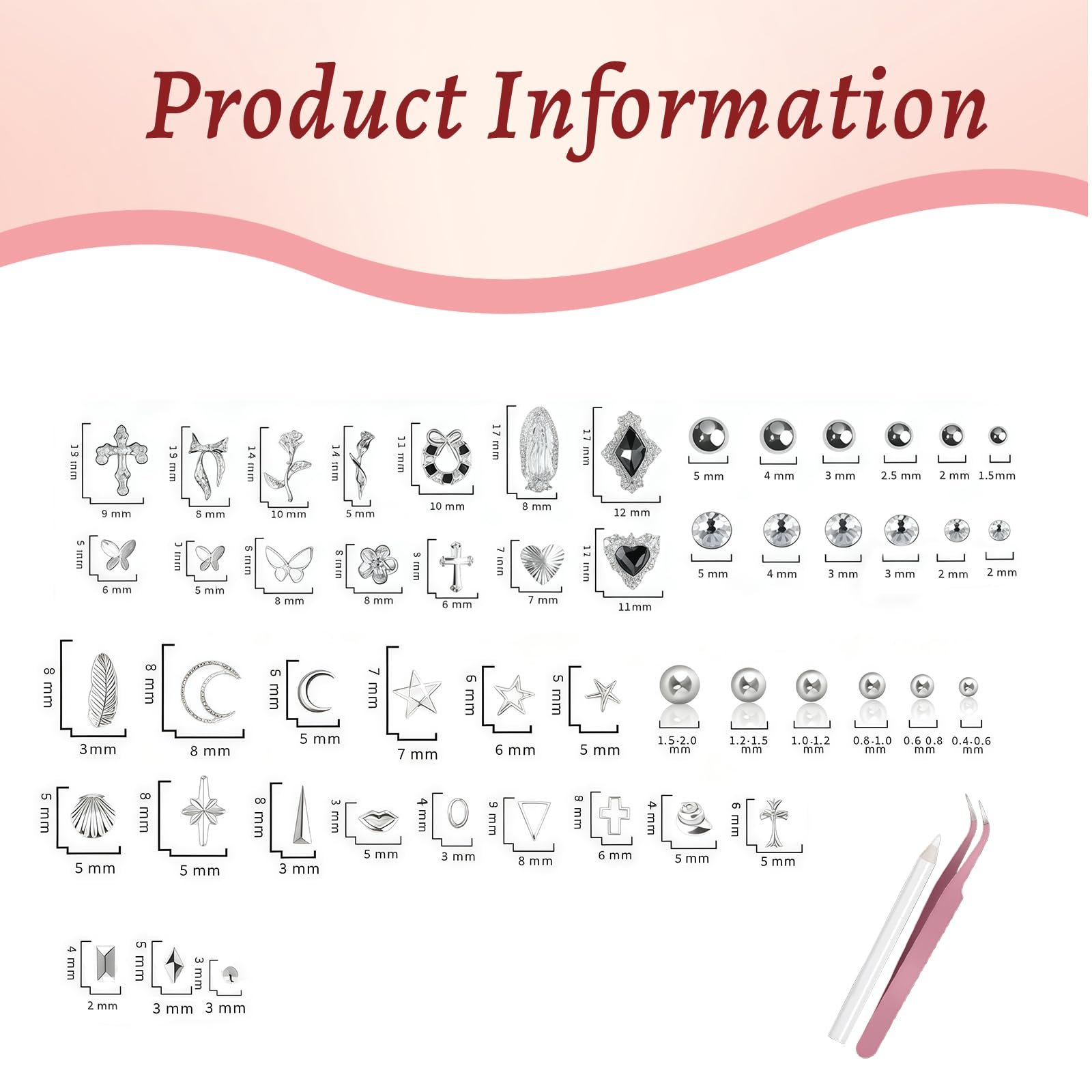 VelvetGlow Золотые украшения для ногтей Набор шармов и драгоценных камней, 4 коробки, фото №2