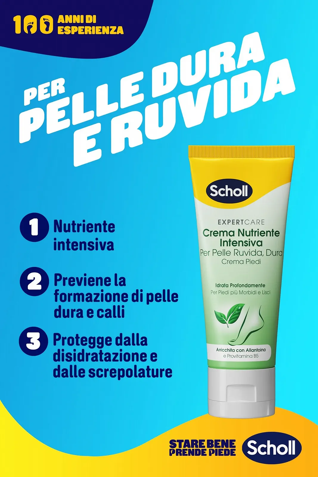 Крем для ног Scholl Intensive Nourishing Enriched with Urea, Vitamin E and Provitamin Complex B5 75 мл, фото №4