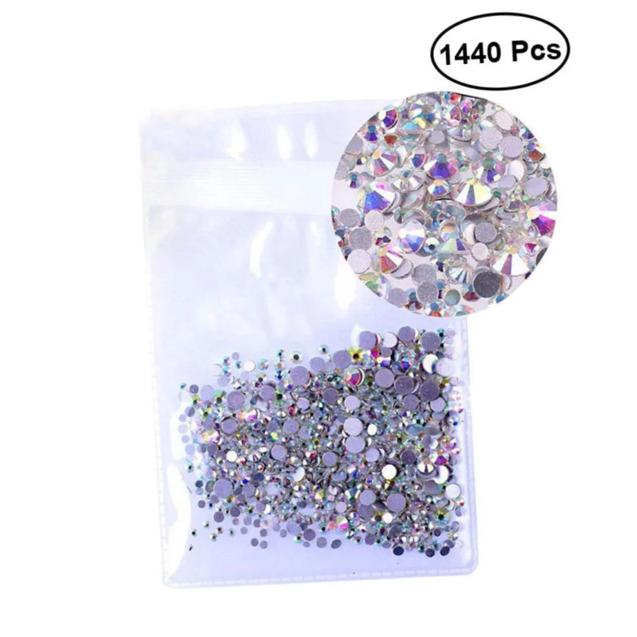 Стрази FRCOLOR Kristall, круглі, 4320 шт, мікс, пласка задня частина, фото №5