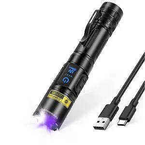 Ліхтар DARKBEAM UV Black Light 395 nm LED Акумуляторний USB Регульований фокус для кемпінгу Виявлення сечі домашніх тварин, затвердіння смоли - Фото 1