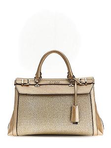 Сумка GUESS Sestri Luxury Satchel золотого кольору - Фото 1