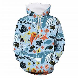 Толстовка с капюшоном Generisch для маленьких мальчиков и девочек, детская, унисекс, 3D принт с морскими животными, пуловер с карманом, рубашка с длинными рукавами для девочек и мальчиков synthetic.ua - Фото 1