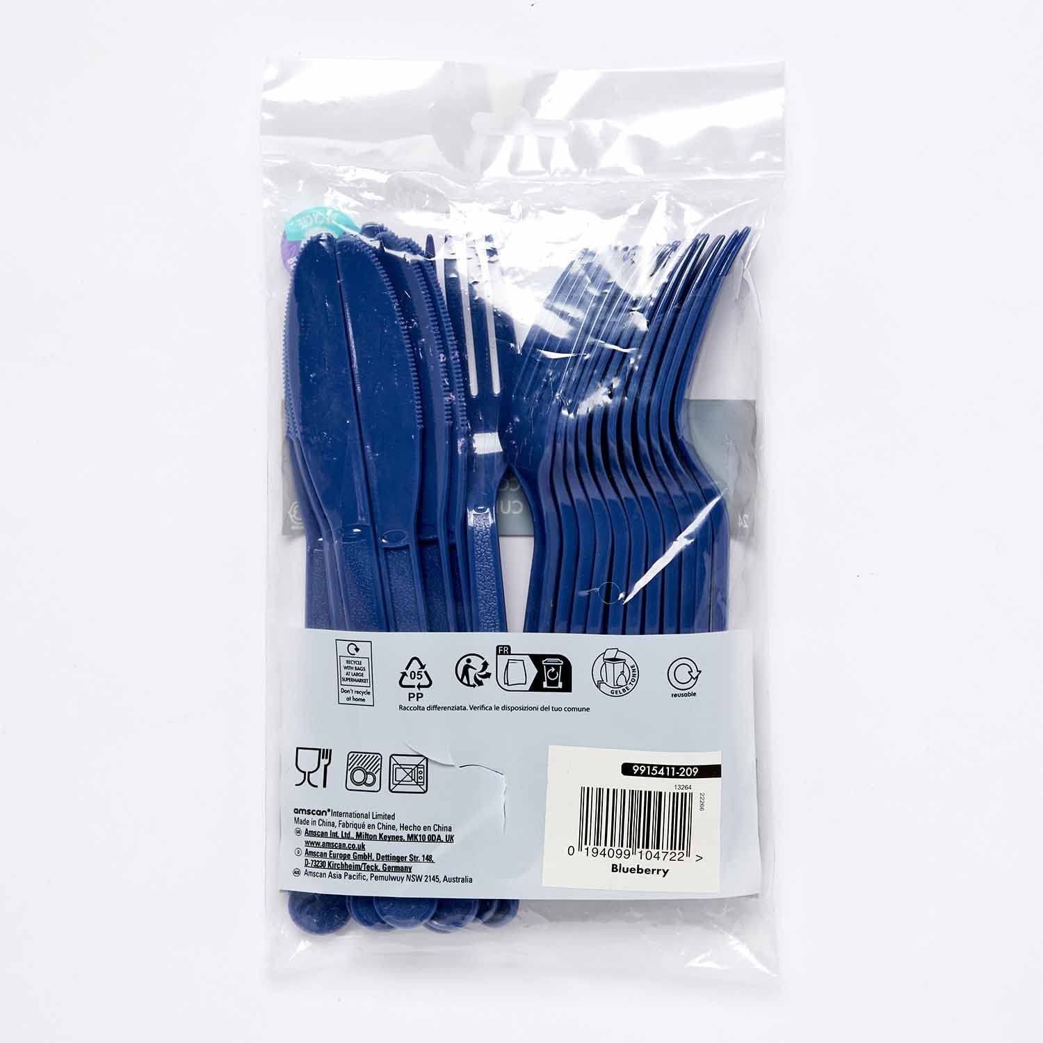 Набір столових приборів Amscan 9915411-209 темно-синього кольору, фото №3 Набір столових приборів Amscan 9915411-209 темно-синього кольору, фото №3