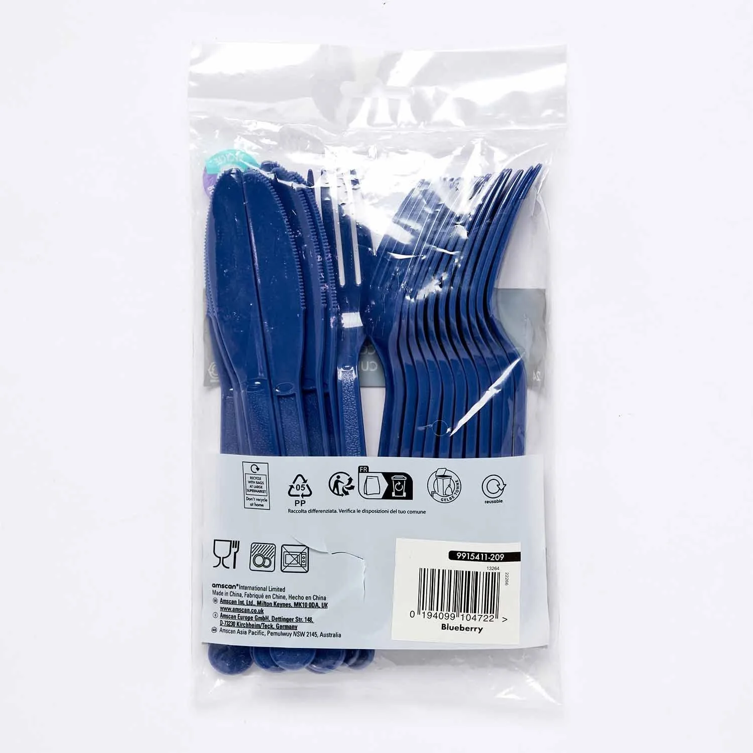 Набір столових приборів Amscan 9915411-209 темно-синього кольору, фото №3 Набір столових приборів Amscan 9915411-209 темно-синього кольору, фото №3