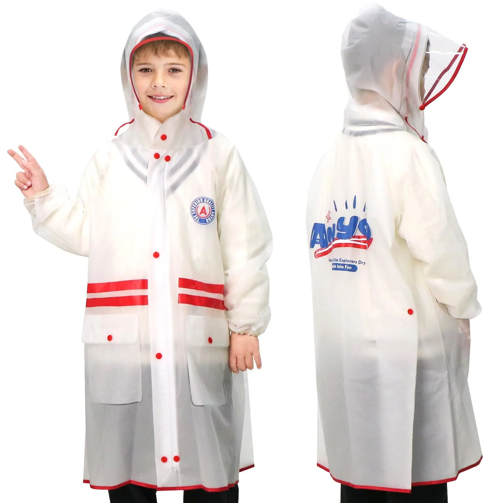 Дитячий дощовий плащ ANYOO Водонепроникний з довгими рукавами, фото №1