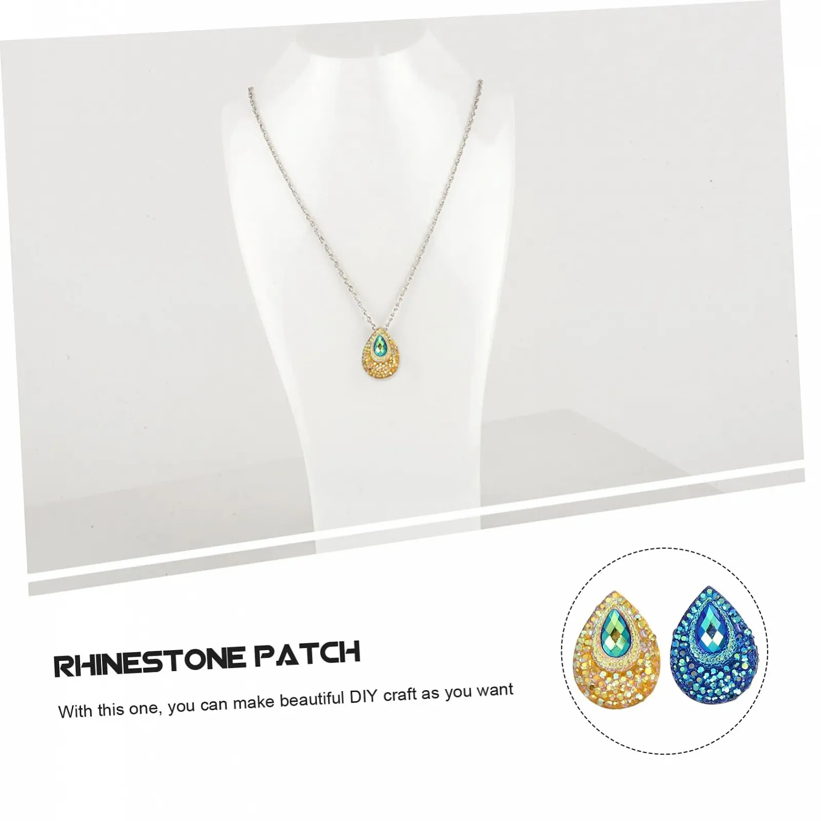 Стрази Краплеподібні COHEALI 18 x 13 мм Жовтого та Синього Кольору, 100 шт, фото №5