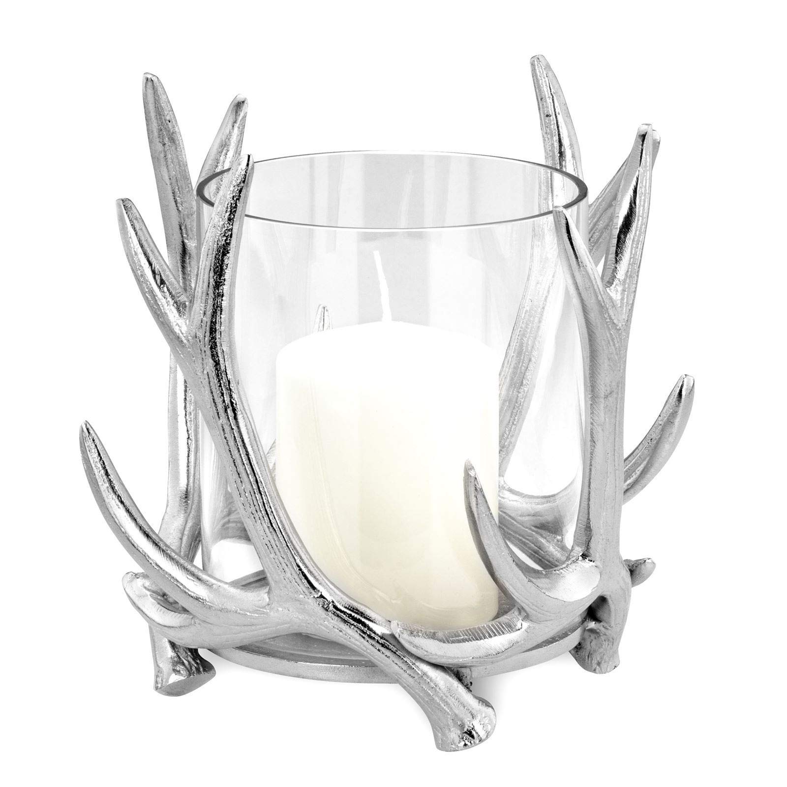 Ліхтар H.Bauer jun. Скло Діаметр 19 см Полірований алюміній у формі оленячих рогів, фото №3