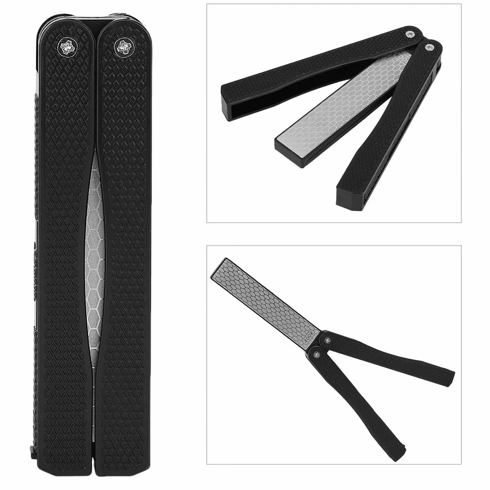 Складная двусторонняя алмазная точилка для ножей Diafold 400/600 Черная, фото №8