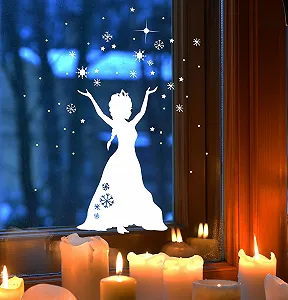 Наклейка на вікно Snow Queen Princess Snow M1678 M Блакитний synthetic.ua - Фото 1