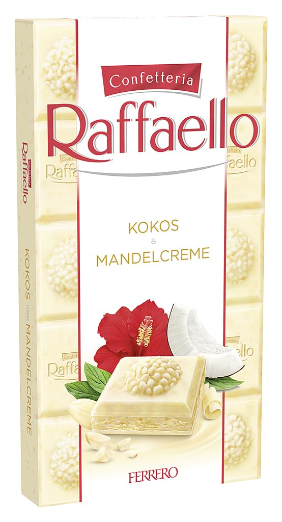 Батончик Ferrero Raffaello Белый шоколад с кокосом и миндальным кремом 90г, фото №2