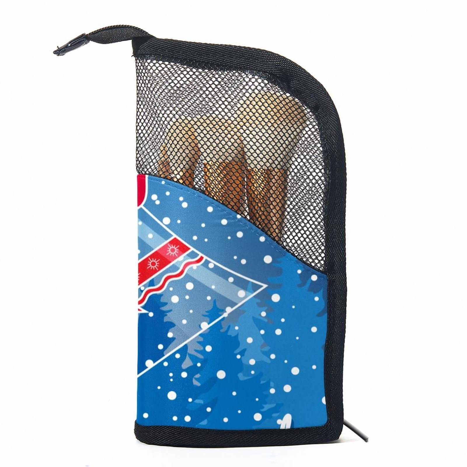 Набір кистей для макіяжу з чохлом 12 шт Wald Frohe Weihnachten Glocken Schneeflocken, фото №1