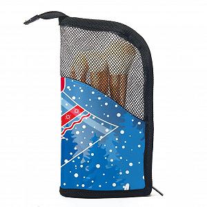 Набір кистей для макіяжу з чохлом 12 шт Wald Frohe Weihnachten Glocken Schneeflocken - Фото 1