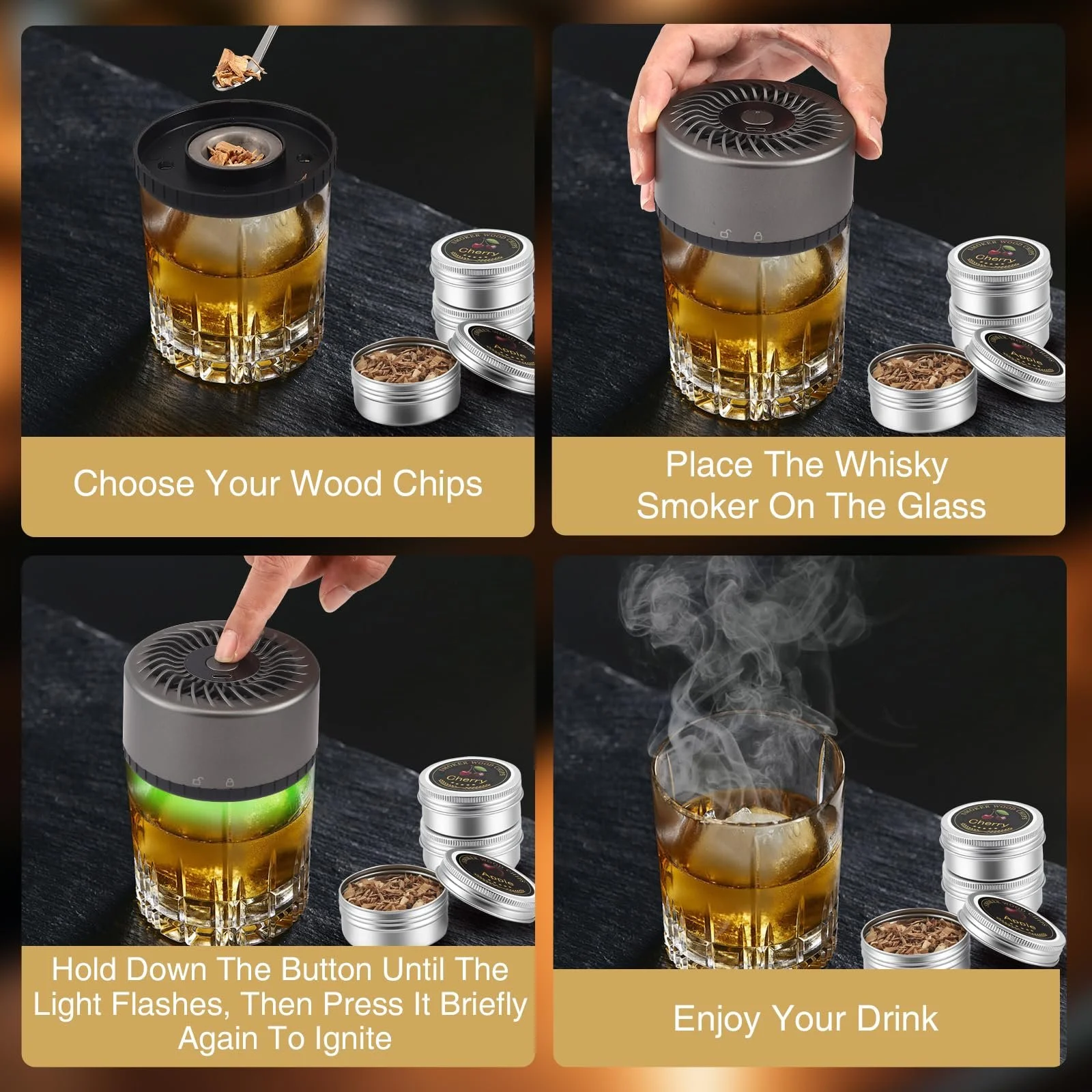 Электрический набор для копчения виски LIFEJXWEN, фото №7