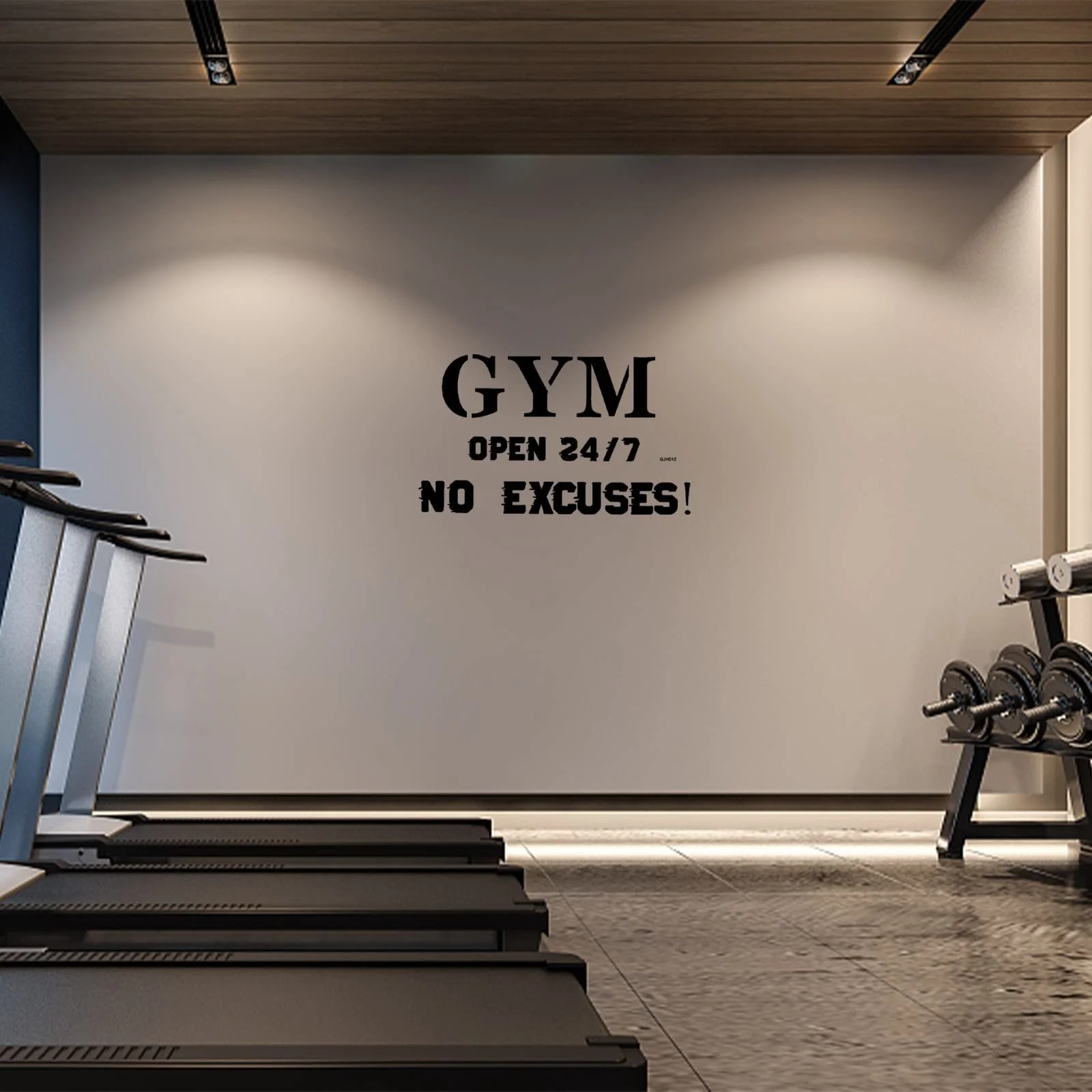 Наклейка на стіну SUPERDANT Gym Open 24/7 No Excuses Вінілова 58 x 35.5 см, фото №3