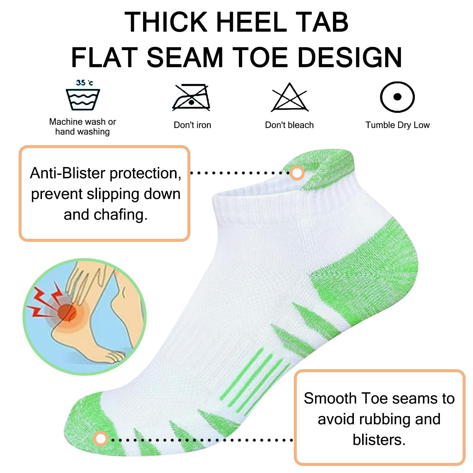 Носки Trainer Хлопковые Спортивные Женские Короткие Носки для бега с подкладкой, 10 пар, фото №4