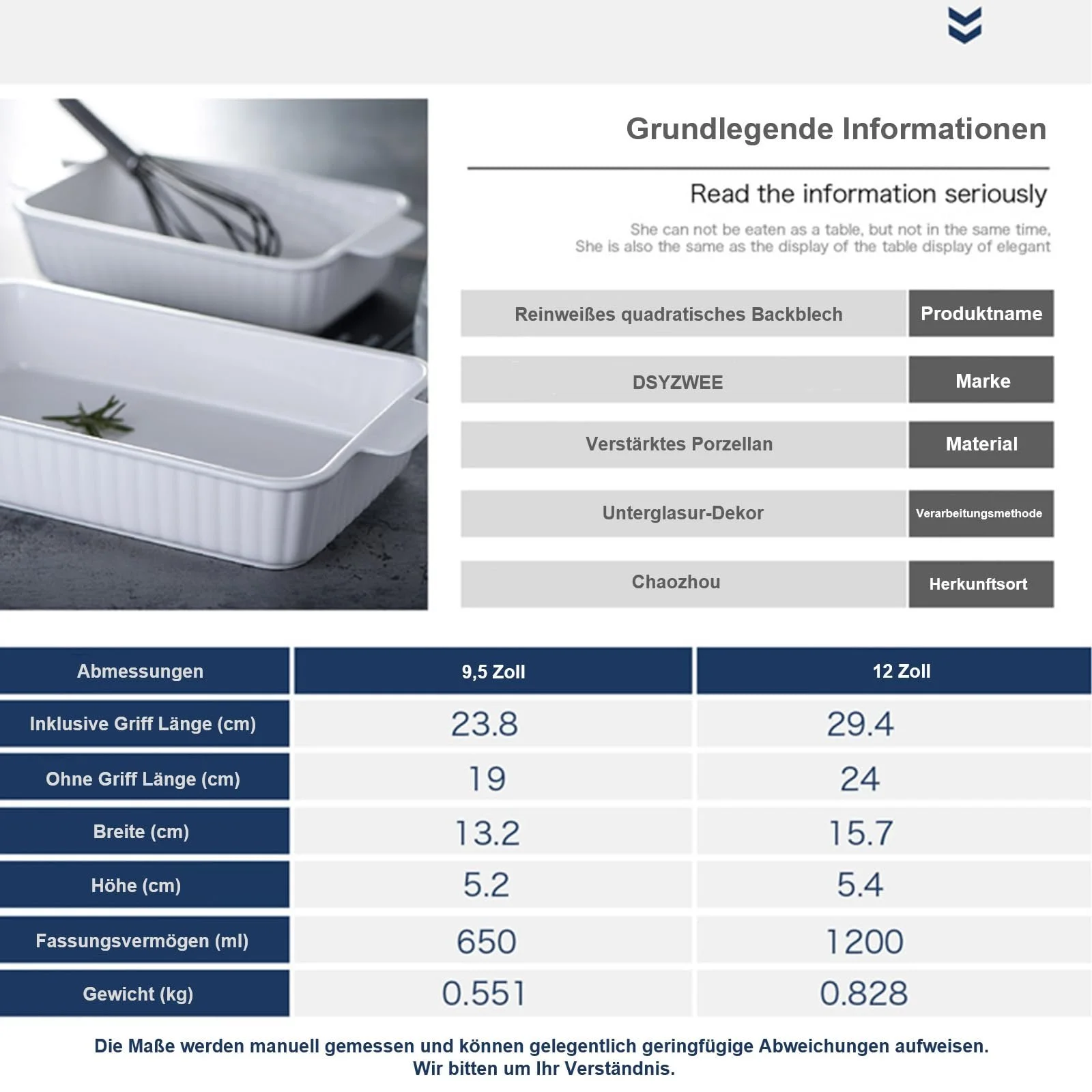 Набор форм для запекания 2 шт. прямоугольные керамические с ручками белый, фото №3 Набор форм для запекания 2 шт. прямоугольные керамические с ручками белый, фото №3