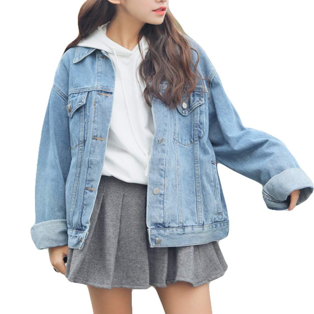 Джинсовая куртка Beskie Oversized, женская, длинный рукав, бойфренд, свободный крой, пальто, фото №1