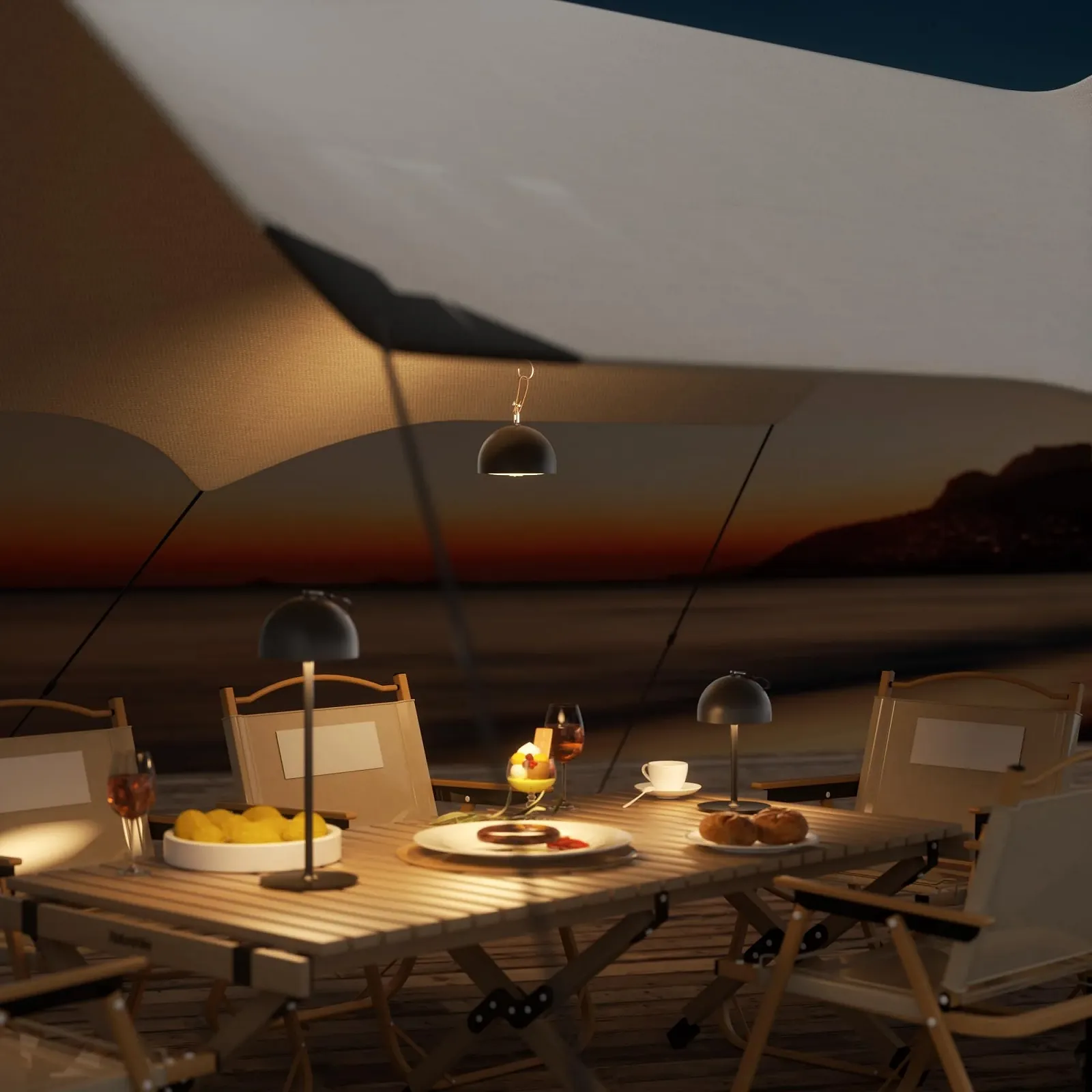 Настольная лампа DEELUX LED Battery USB-C IP44 3000 K Metal Черный 1 шт., фото №8