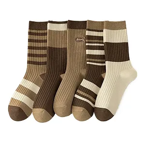 Жіночі шкарпетки в рубчик, набір 5 пар - Фото 1